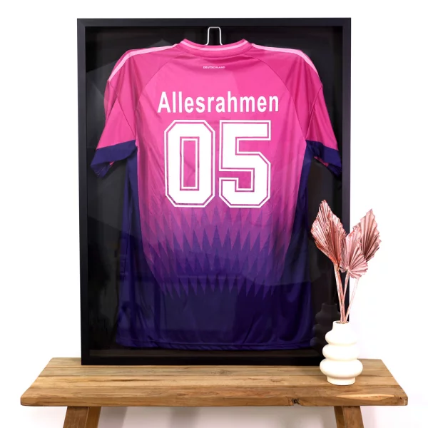 FrameBox - Cadre pour maillots 70x90 cm | argent mat | verre synthétique (2 mm)