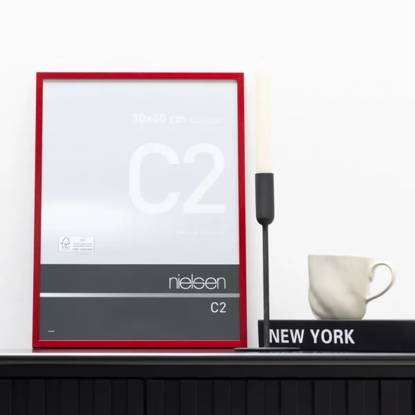 Alu-Bilderrahmen C2 30x40 cm | Tornado Rot | Normalglas (2 mm)