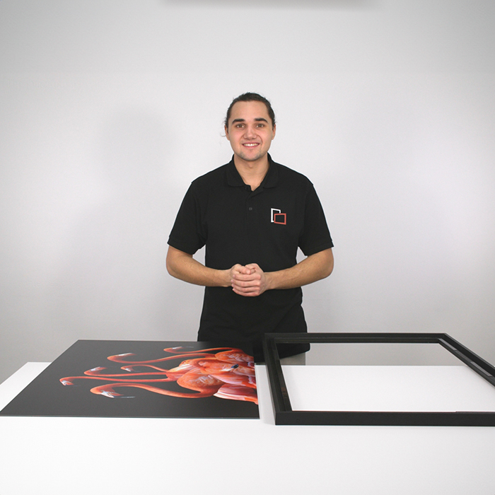 Der Schattenfugenrahmen von mira eignet sich für Bildplatten.