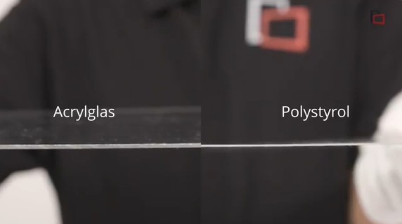 Acrylglas und Polystyrol im Vergleich
