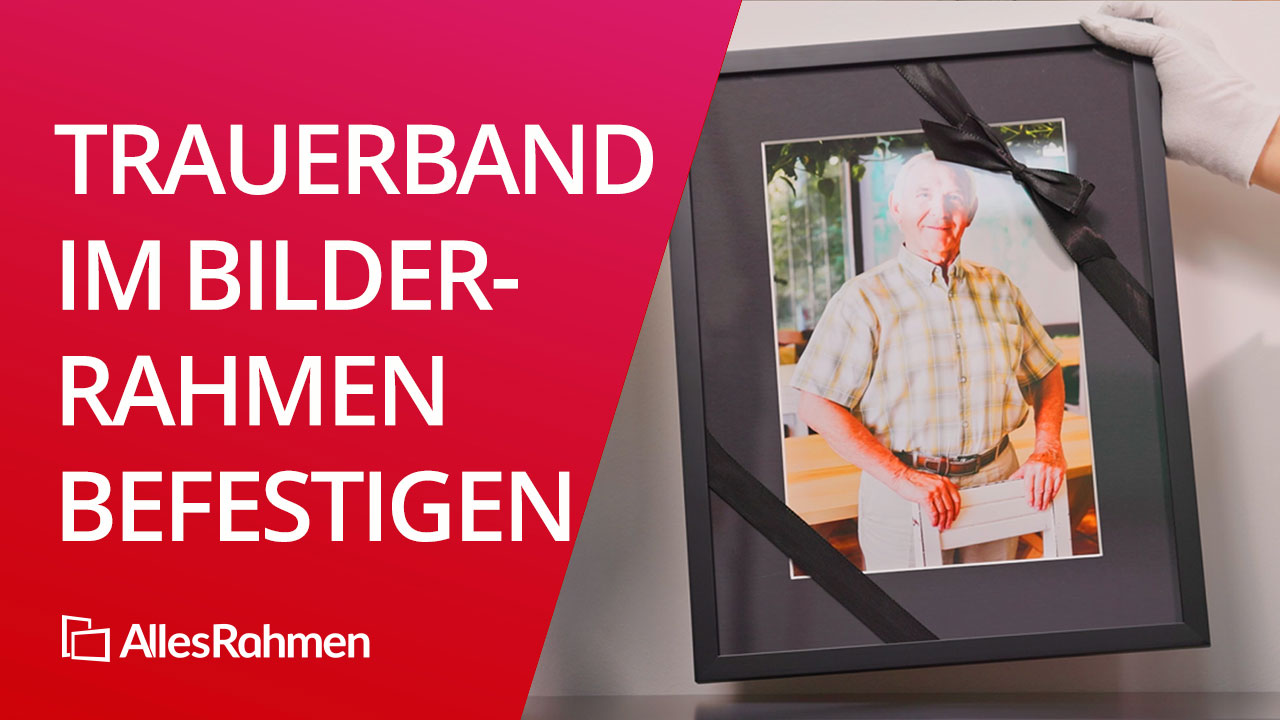 Wie befestige ich ein Trauerband am Bilderrahmen?