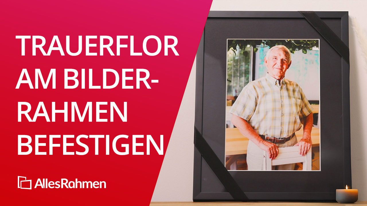Wie befestige ich ein Trauerband am Bilderrahmen?
