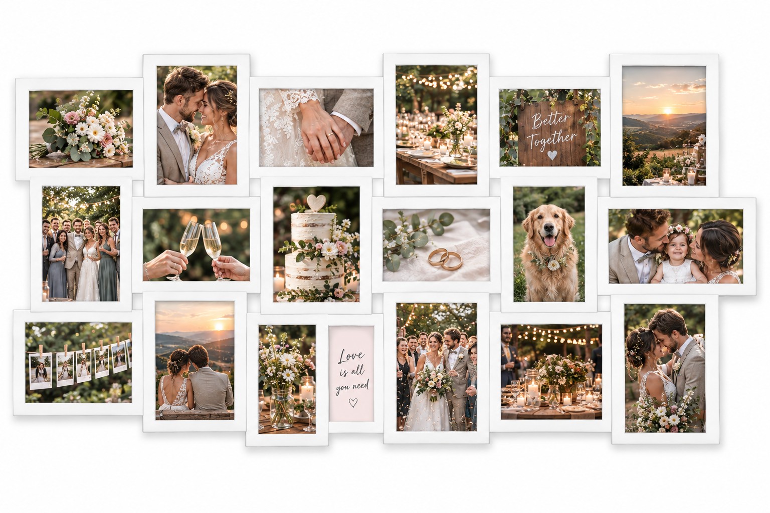 Collagerahmen mit Hochzeitsfotos